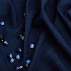 Тканина плательна Віскоза креш 135 гр/м2 150 см для суконь, костюмів і аксесуарів т/синя