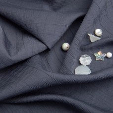 Ткань плетельная Вискоза креш 135 гр/м2 150 см для платьев, костюмов и аксессуаров т/сіра