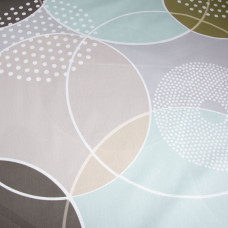 Тканина бавовна сатин для постільної білизни, натуральна тканина, постільна білизна, 120 г/м2 S-066-А кульки бірюза/сірий