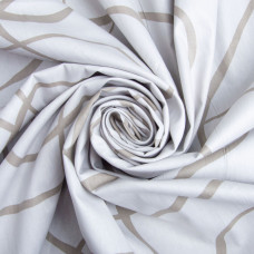 Тканина бавовна сатин для постільної білизни, натуральна тканина, постільна білизна, 120 г/м2 S-6035-A стрічка св.сіра
