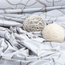 Тканина бавовна сатин для постільної білизни, натуральна тканина, постільна білизна, 120 г/м2 S-6035-A стрічка св.сіра