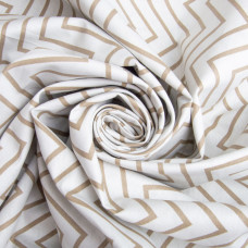Тканина бавовна сатин для постільної білизни, натуральна тканина, постільна білизна, 120 г/м2 S-3395-В зигзаг сіро/беж