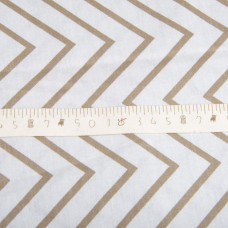 Тканина бавовна сатин для постільної білизни, натуральна тканина, постільна білизна, 120 г/м2 S-3395-В зигзаг сіро/беж