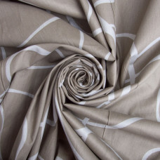 Тканина бавовна сатин для постільної білизни, натуральна тканина, постільна білизна, 120 г/м2 S-6035-В стрічка т. беж