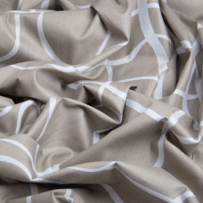 Тканина бавовна сатин для постільної білизни, натуральна тканина, постільна білизна, 120 г/м2 S-6035-В стрічка т. беж