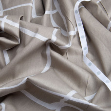 Тканина бавовна сатин для постільної білизни, натуральна тканина, постільна білизна, 120 г/м2 S-6035-В стрічка т. беж