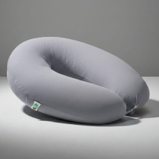 Подушка для вагітних і годування 30х190 см SeiDesign трикотаж гіпоалергенна, наволочка з бавовни на блискавці сірий-беж