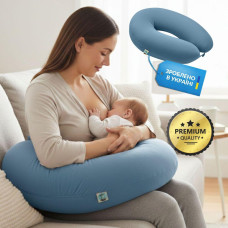 Подушка для вагітних і годування 30х190 см SeiDesign трикотаж гіпоалергенна, наволочка з бавовни з блискавкою м'ята