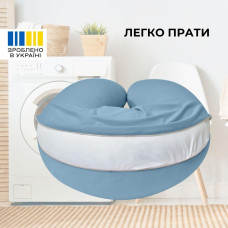 Подушка для вагітних і годування 30х190 см SeiDesign трикотаж гіпоалергенна, наволочка з бавовни з блискавкою м'ята