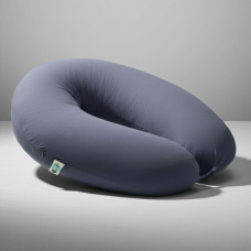 Подушка для вагітних і годування 30х190 см SeiDesign трикотаж гіпоалергенна, наволочка з бавовни на блискавці сіра