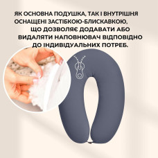 Подушка для вагітних і годування 30х190 см SeiDesign трикотаж гіпоалергенна, наволочка з бавовни на блискавці сіра