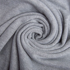 Тканина Кашкорсе IDEIA трикотажне полотно, 130 см, 300 г/м2, бавовна, рубчик, для манжетів, горловин, низ світшотів, сірий меланж