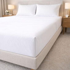 Простирадло євро 230х260 см перкаль IDEIA, бавовна, для готелів і дому, преміум біле