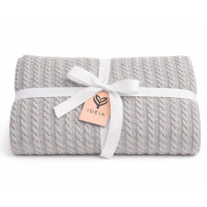 Плед простирадло 220х235 см, бавовна, для ліжка, дивана, пляжу, натуральне сірий