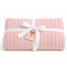 Плед простирадло 220х235 см, бавовна, для ліжка, дивана, пляжу, натуральна пудра