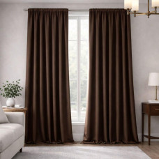Тканина портьєрна Блекаут Blackout 290 см 370 г/м2 шторна тканина, тканина для штор, штори, ефект затемнення V-55 шоколад