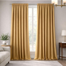 Тканина портьєрна Бликаут Blackout 300 см 270 г/м2 шторна тканина, тканина для штор, штори, портьєри, ефект затемнення золото