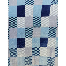 Плед з флісу Клітка блакитна (160х210)