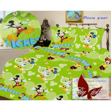 Стьобане покривало-ковдра Mickey Mouse green