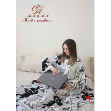 Плед з флісу з рукавами Товстий кіт