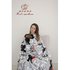 Плед з флісу з рукавами Товстий кіт