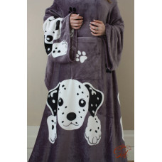 Плед із флісу з рукавами Долматинець