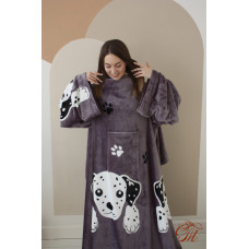 Плед із флісу з рукавами Долматинець