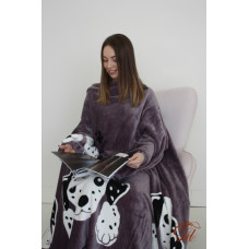 Плед із флісу з рукавами Долматинець