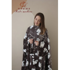 Плед із флісу з рукавами Кіт Саймон