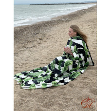 Плед із флісу з рукавами Кактуси