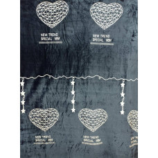 Плед з флису Серця на синьому (160х210)