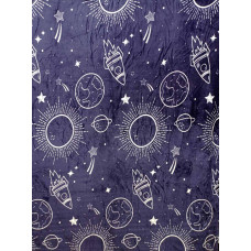 Плед з флісу Ракети та зірки на синьому (160х210)