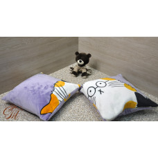Наволочки Кіт на фіолетовому 50*50 на блискавці