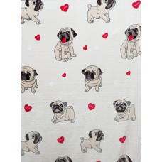 Плед з флісу Мопси (200х220)