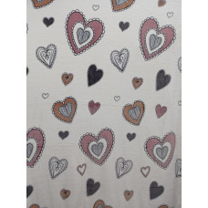 Плед з флісу Серця печворк (220*240)