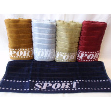 Рушник махровий для обличчя Спорт, 50х90см. упаковка 6шт.