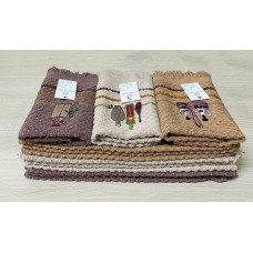 Кухонний рушник махровий з бахрамою Глечики, 40х60см., упаковка 12 шт
