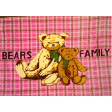 Плед із мікрофібри Ведмедики на рожевій клітині