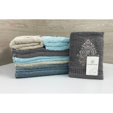 Рушник махровий для рук Орнамент, 30х70см. упаковка 12шт.