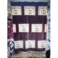 Плед з флісу Гуччі коричнево-бордовий (160х210)