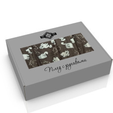 Плед із флису з рукавами Перо на коричневому