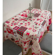 Скатертина "Новий рік" прямокутна лляна