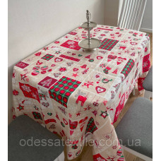 Скатертина "Новий рік" прямокутна лляна