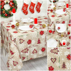 Скатертина "Новий рік" прямокутна лляна