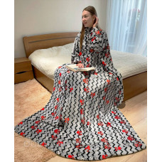 Плед із флису з рукавами Лапки зігзаг