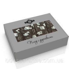 Плед із флису з рукавами Лапки зігзаг