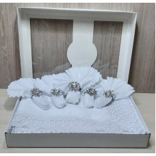 Скатертина біла Danying з серветками (150x220cm.)