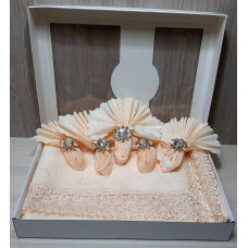 Скатертина персикова Danying з серветками (150x220cm.)