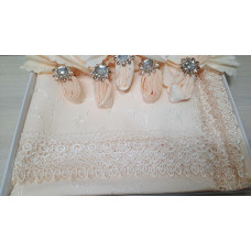 Скатертина персикова Danying з серветками (150x220cm.)