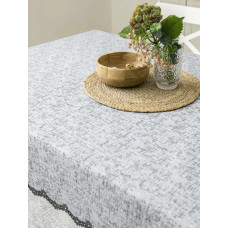 Скатертина "Орнамент сірий" прямокутна лляна